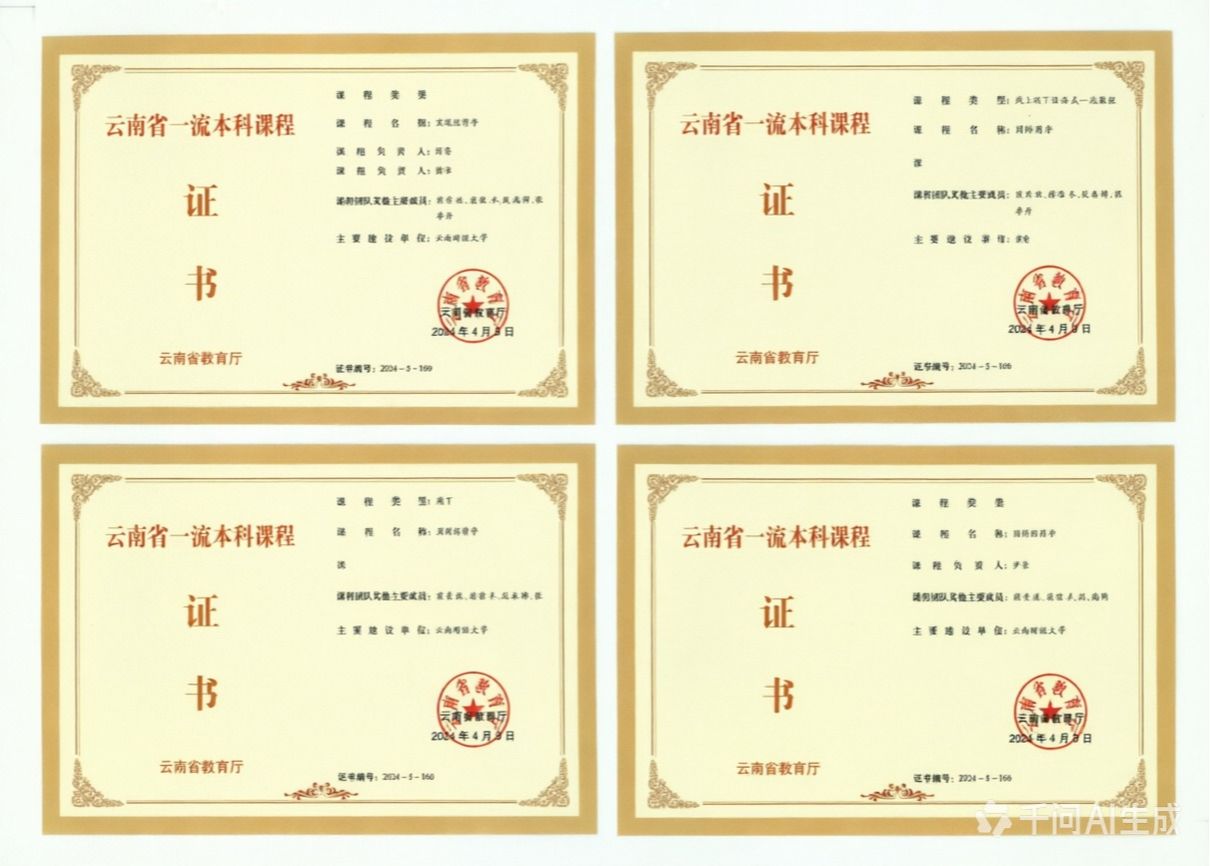 云南省本科一流课程